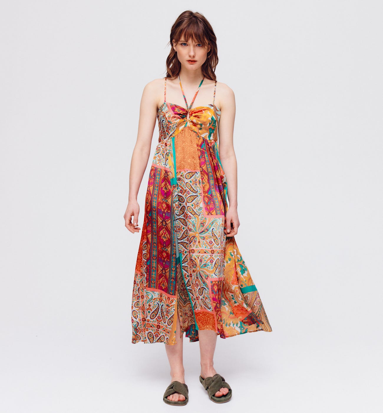 Robe imprimée à bretelles