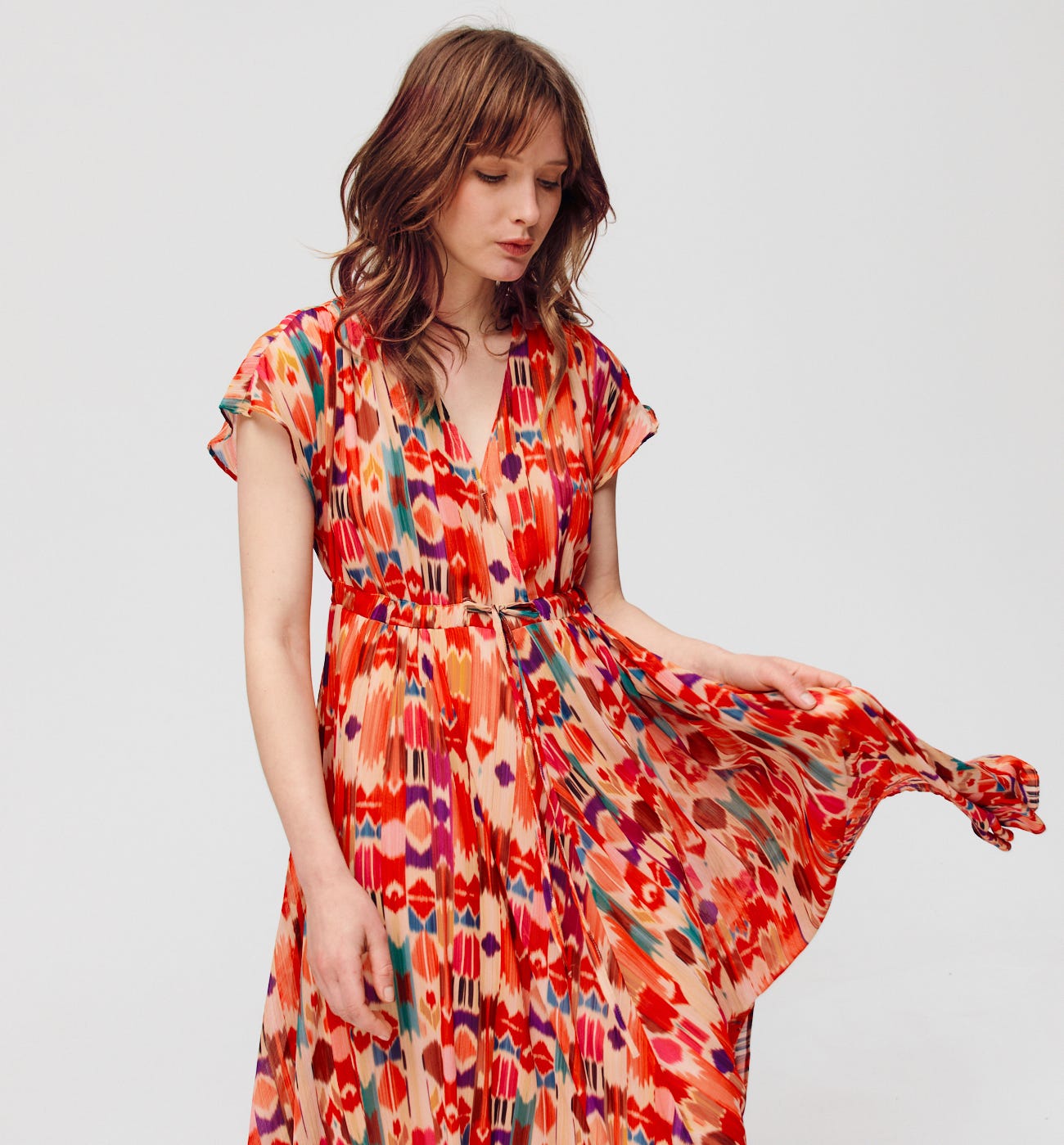Vestido largo gasa ELEONOR