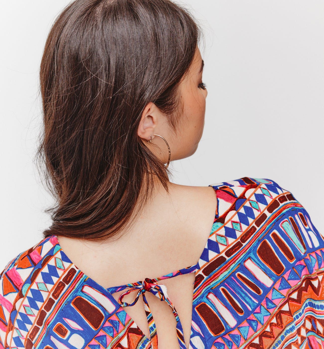 Robe imprimée manches papillon