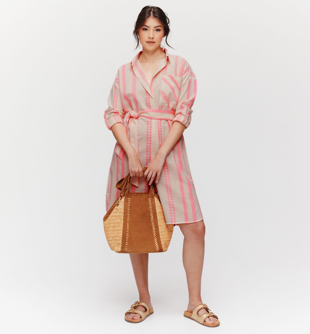Vestido camisero bordado
