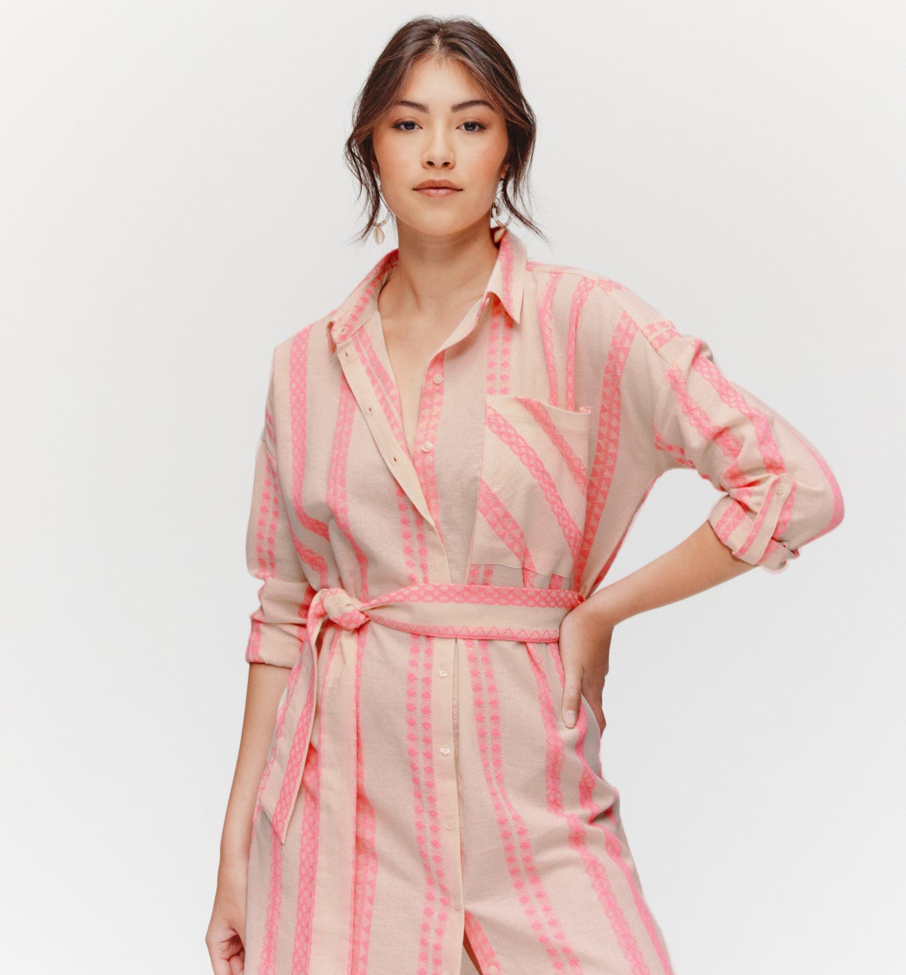 Vestido camisero bordado