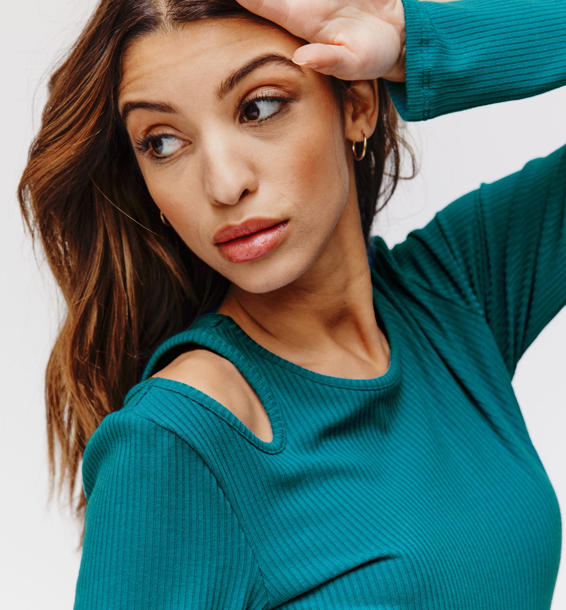 Ribbed long-sleeved top
