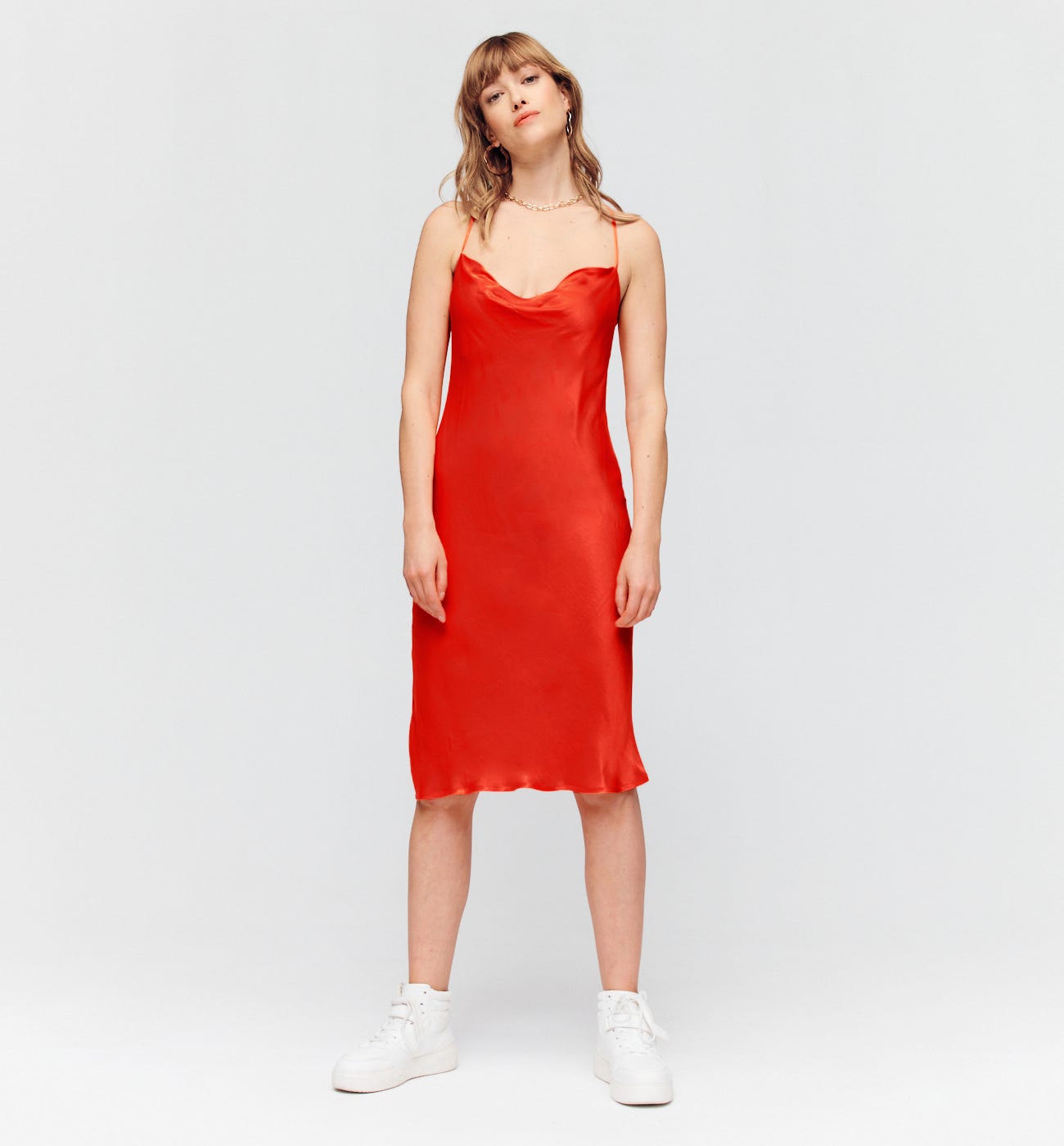 Seidiges Trägerkleid