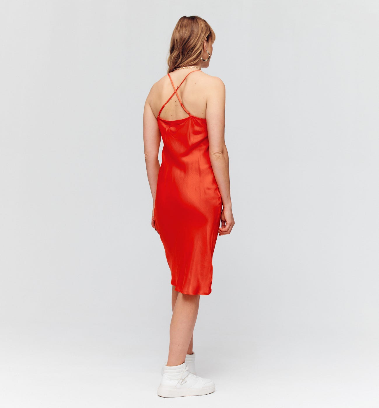 Seidiges Trägerkleid