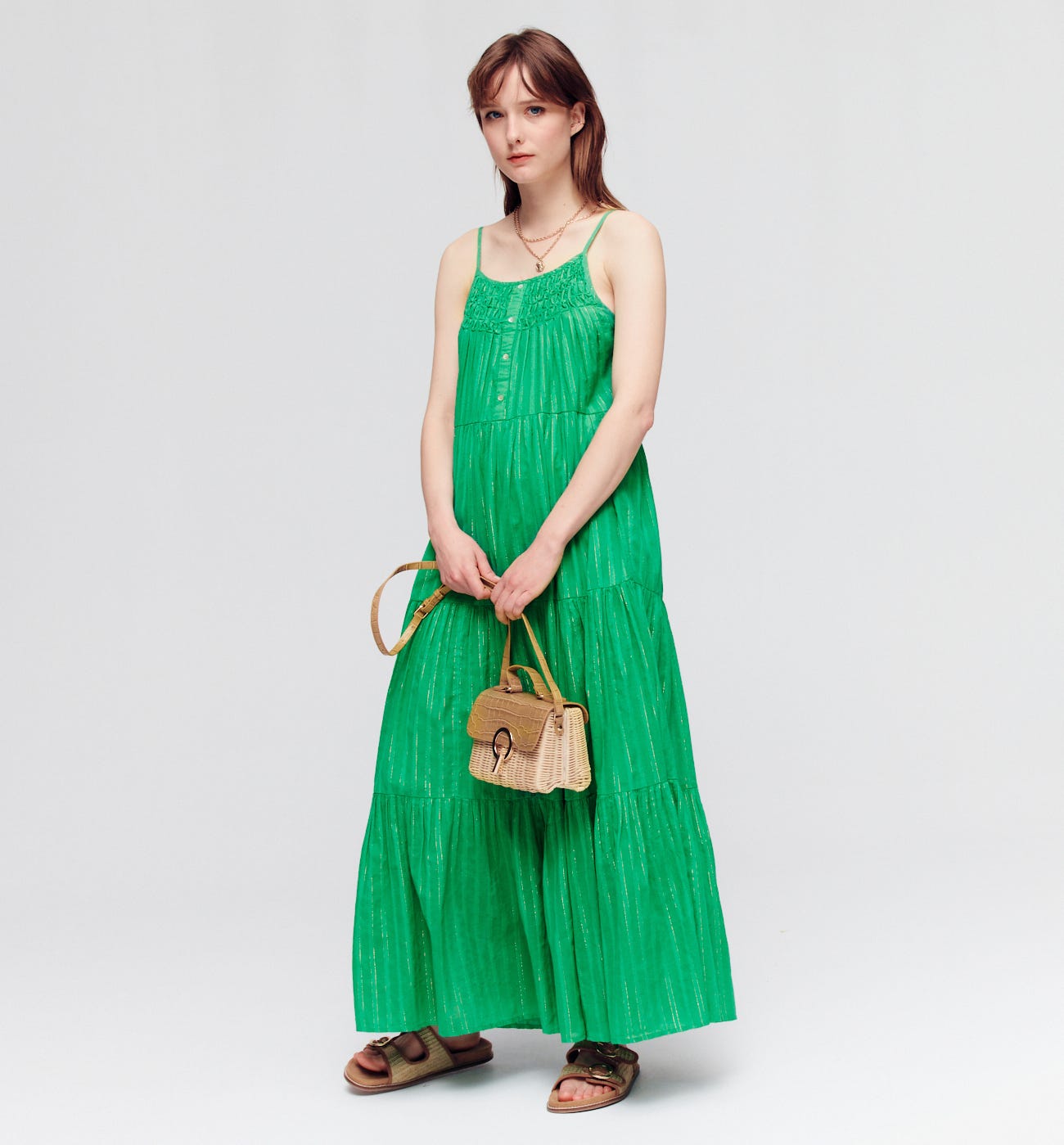 Longue robe à bretelles Femme
