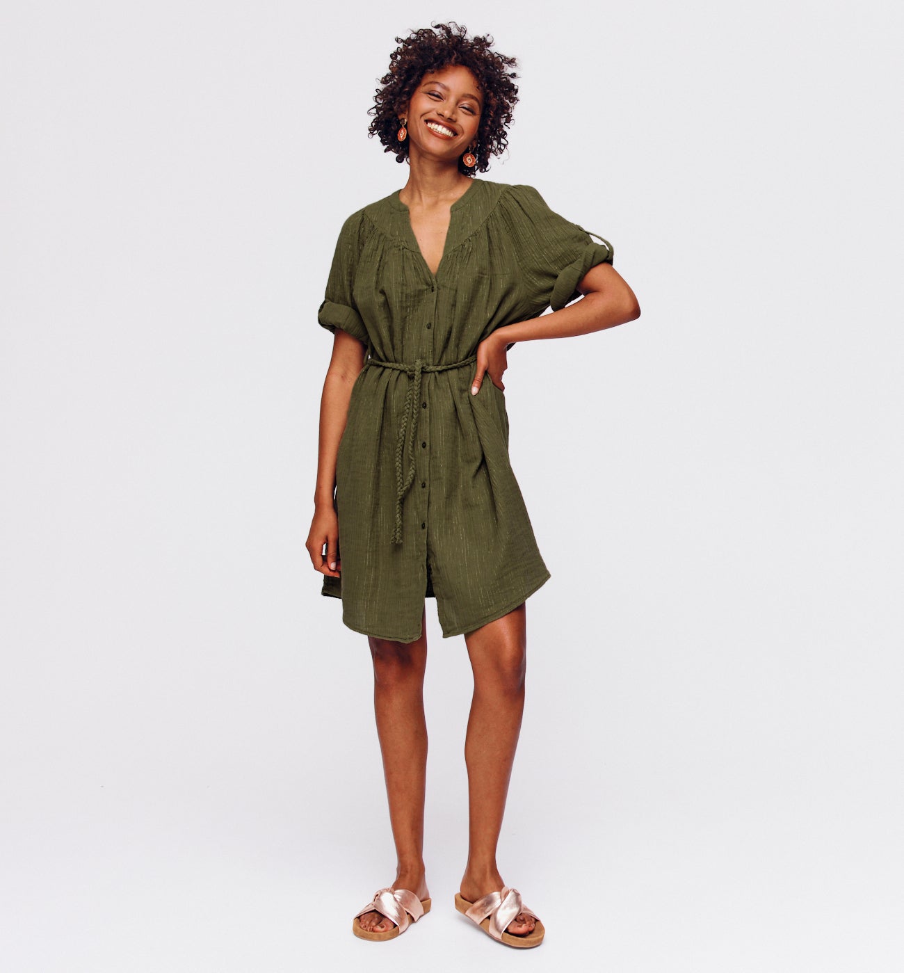 h and m utility dress