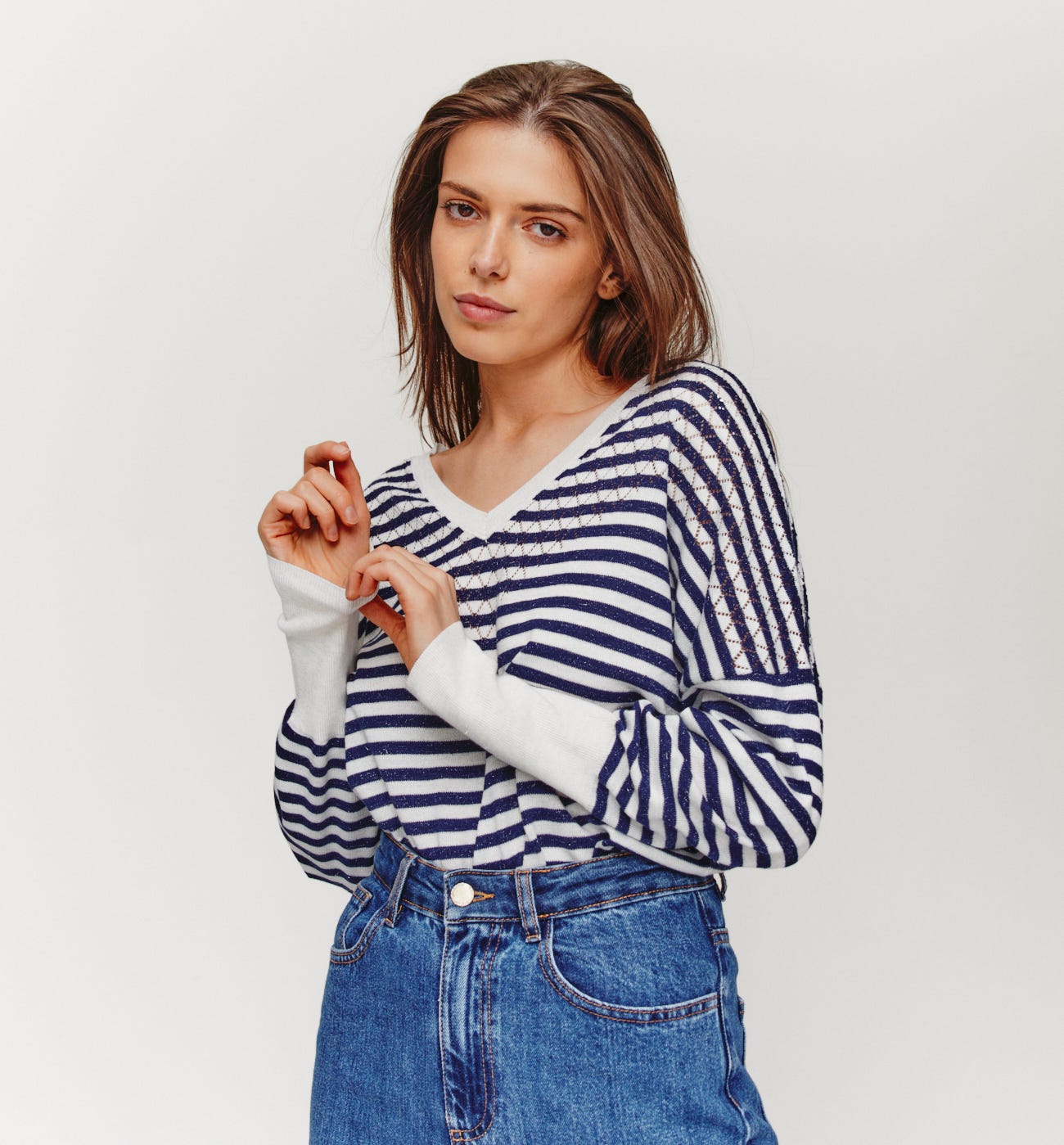 Pullover mit Lochstrickmuster