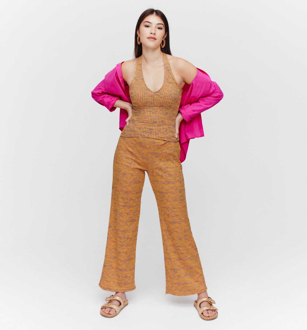 Rib jersey trousers