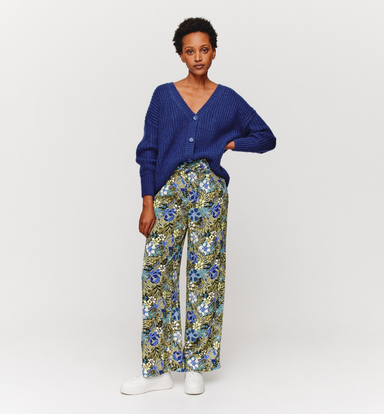 Wideleg patterned trousers 