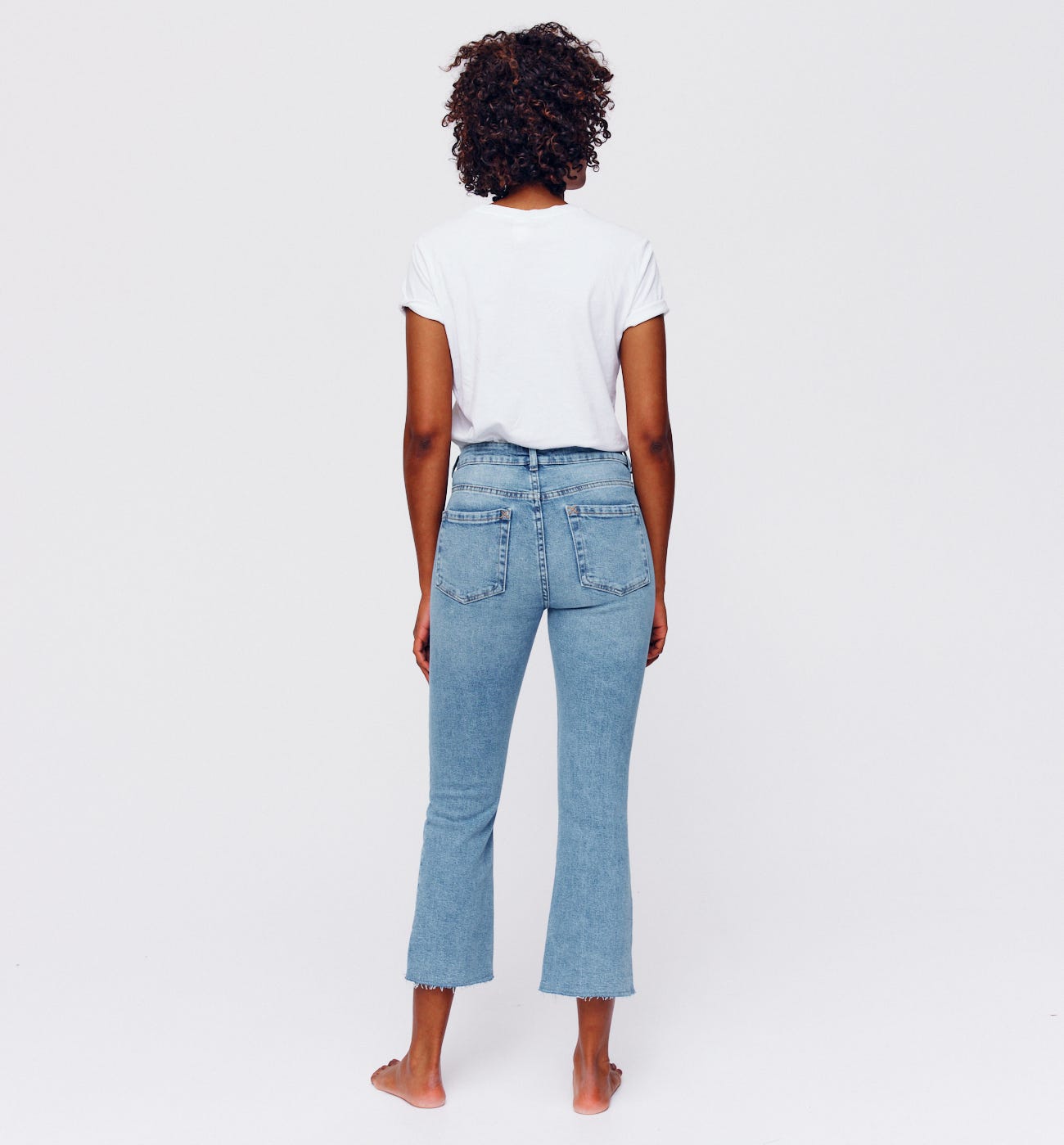 Flared raw-cut jeans