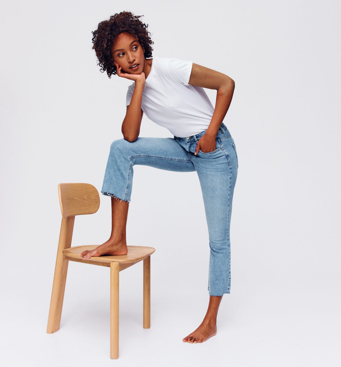Jean flare raw cut