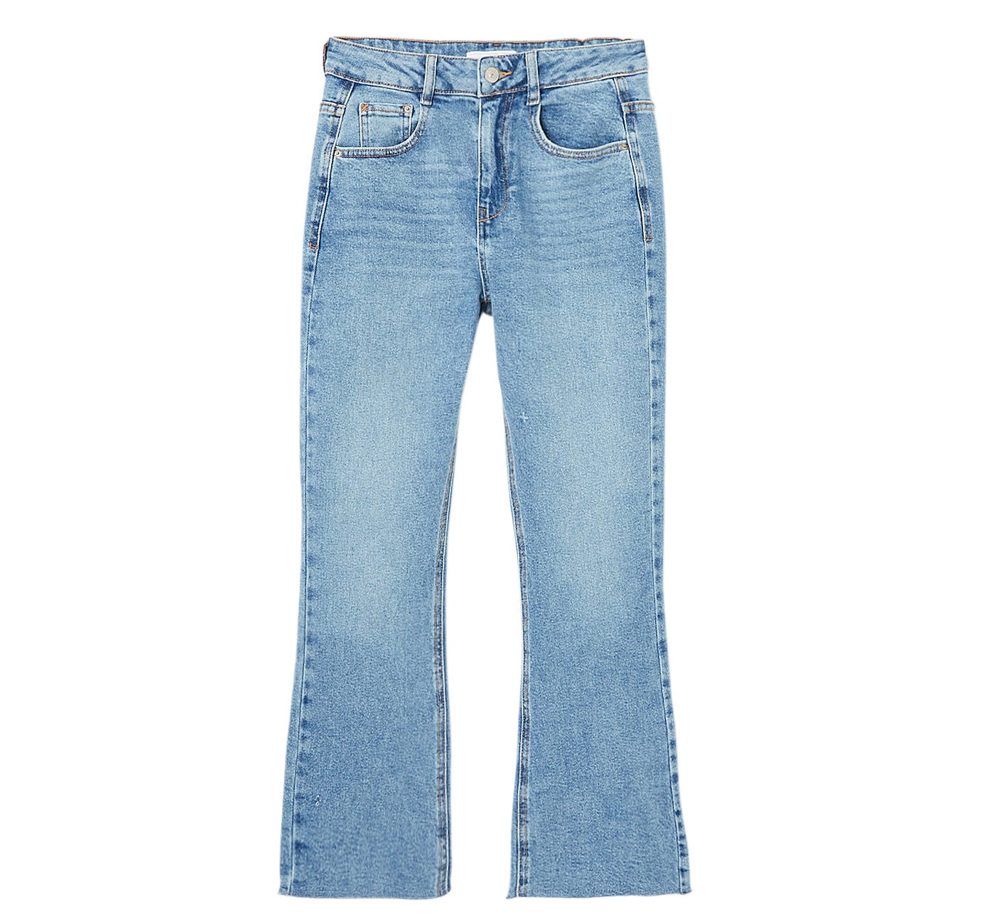 Flared raw-cut jeans