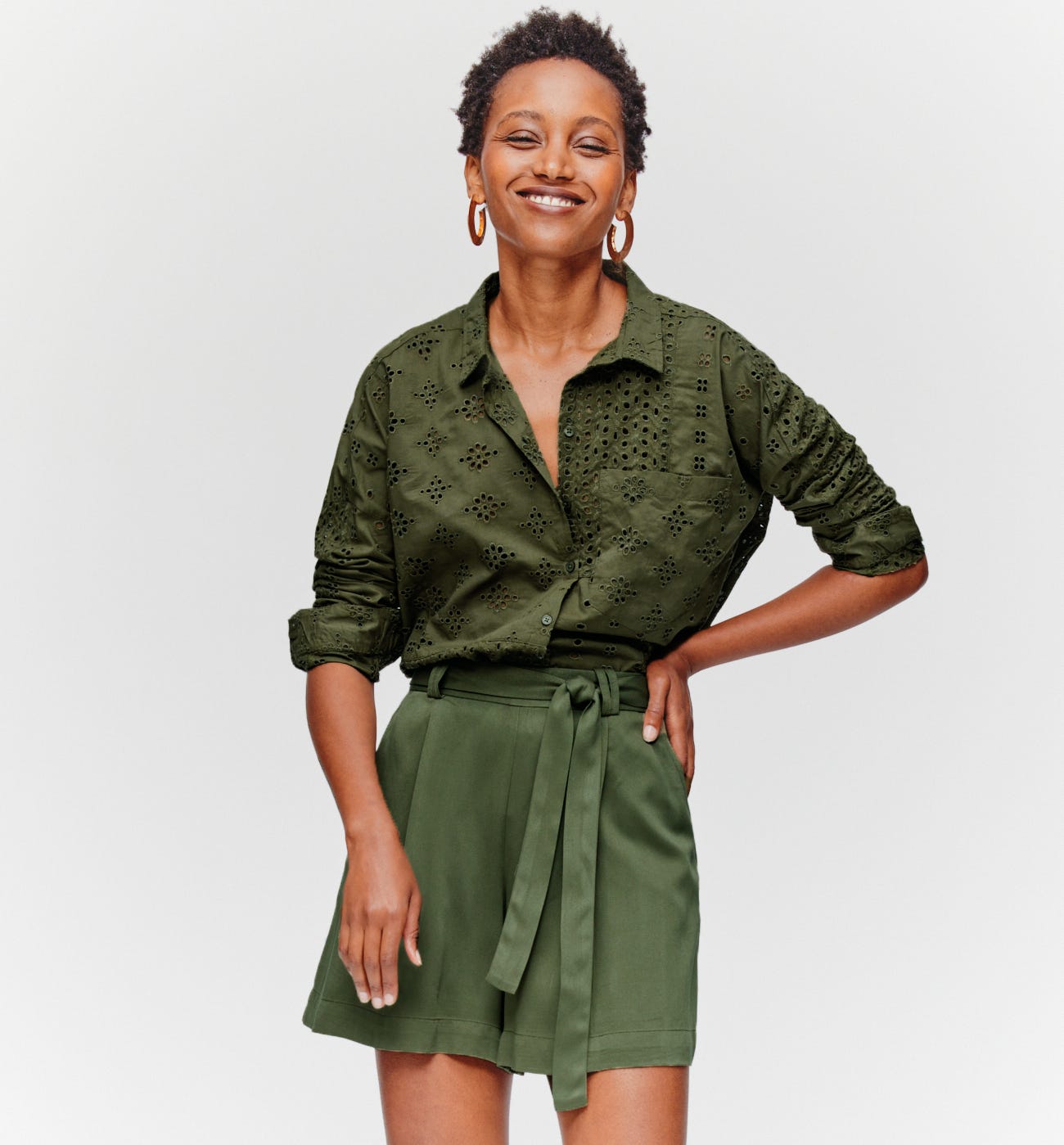 High-waist fluidhang shorts