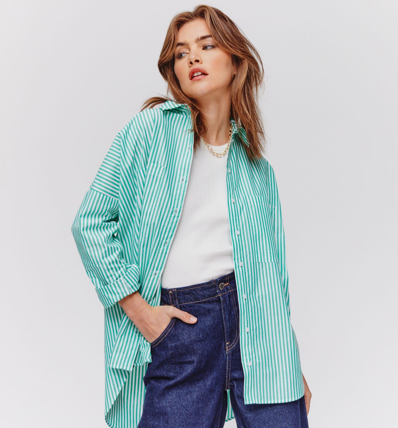 Chemise oversize en popeline