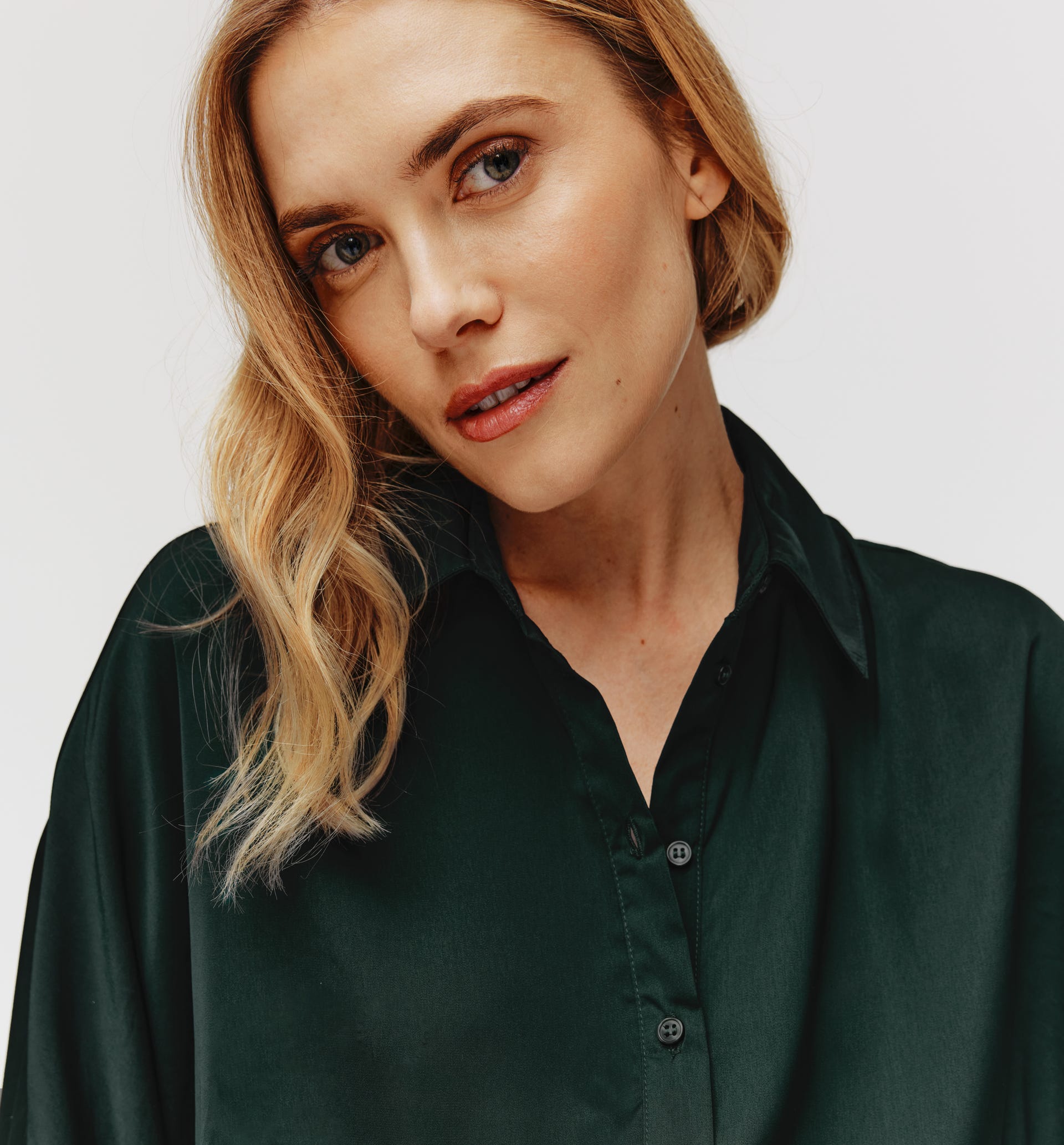 Seidige Oversize-Bluse