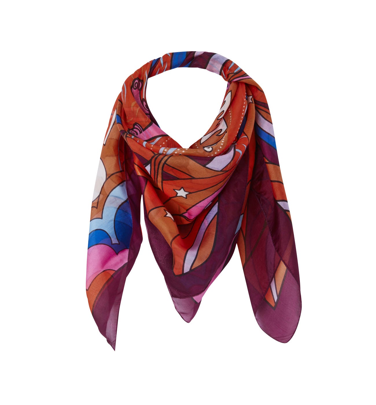 Pure silk scarf: zodiac signs