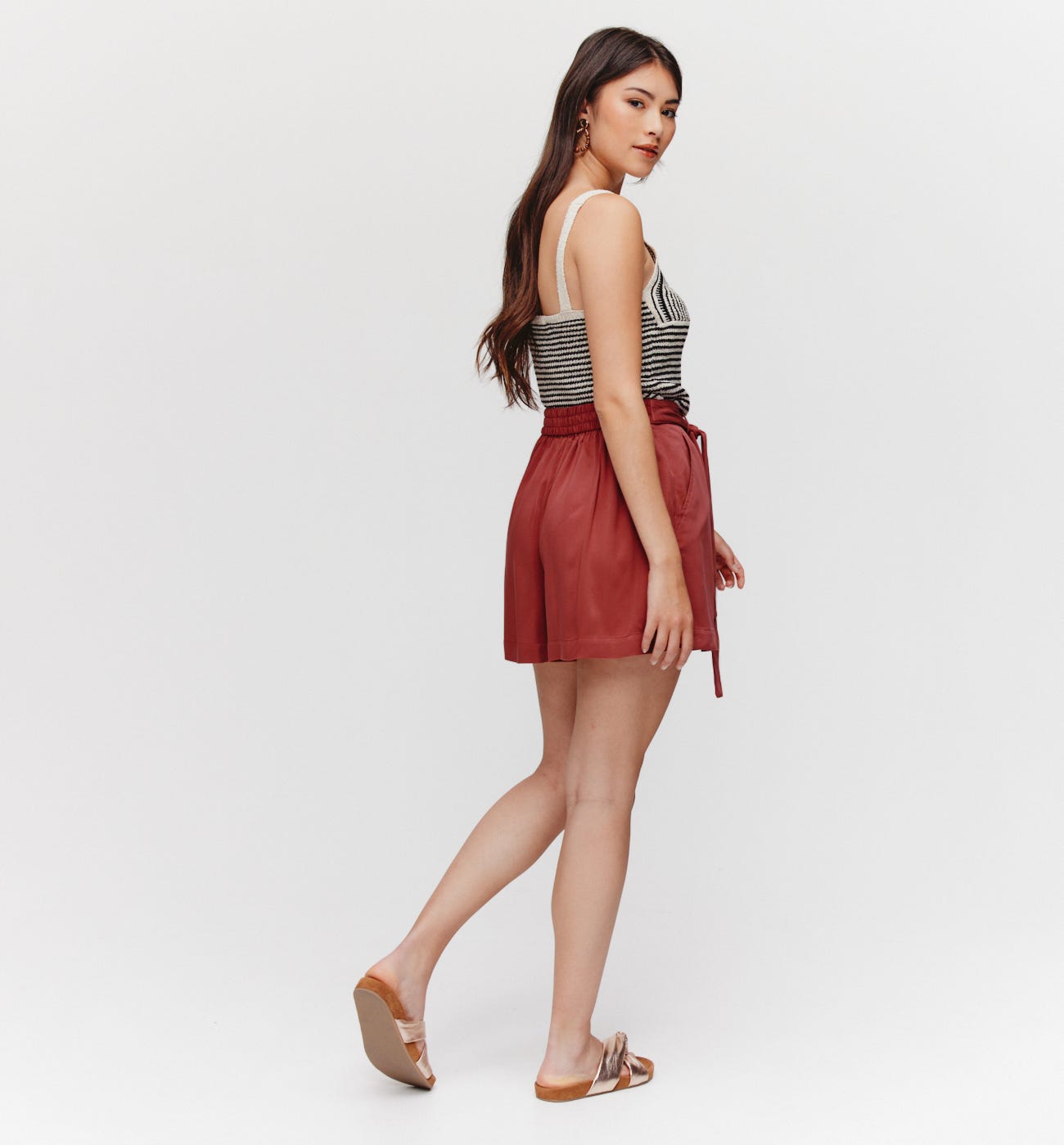 Short fluide taille haute