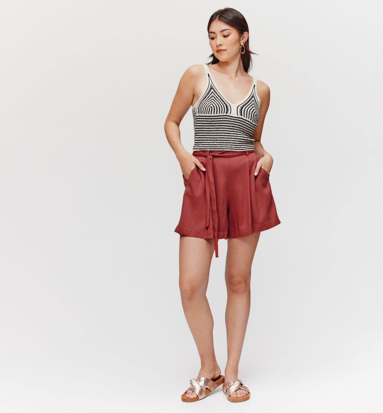Short fluide taille haute
