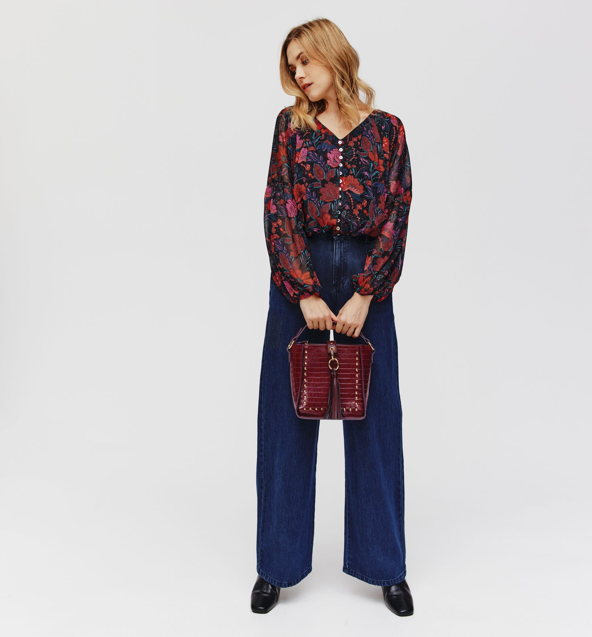 Bluse mit Ballonärmeln