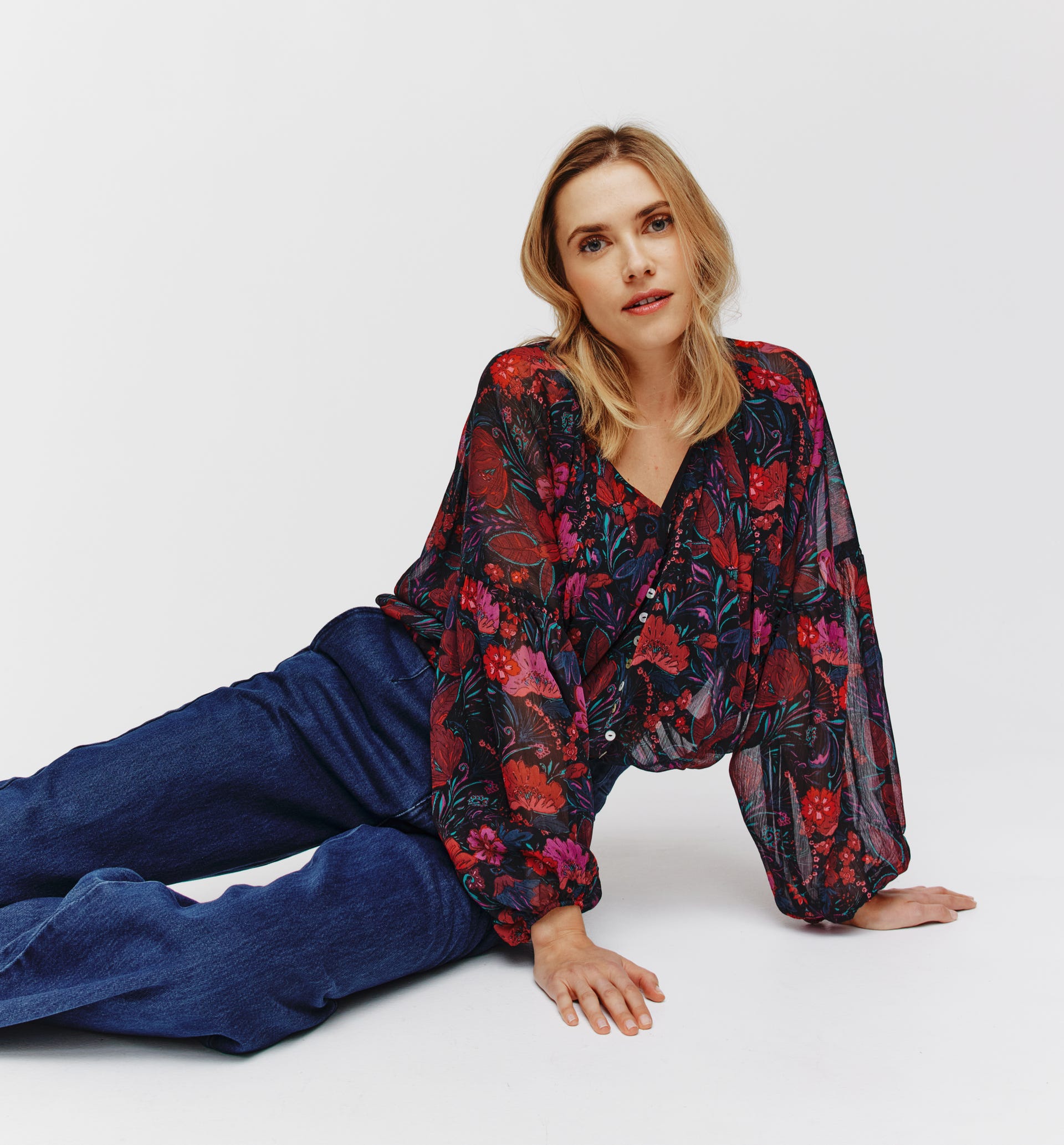 Bluse mit Ballonärmeln