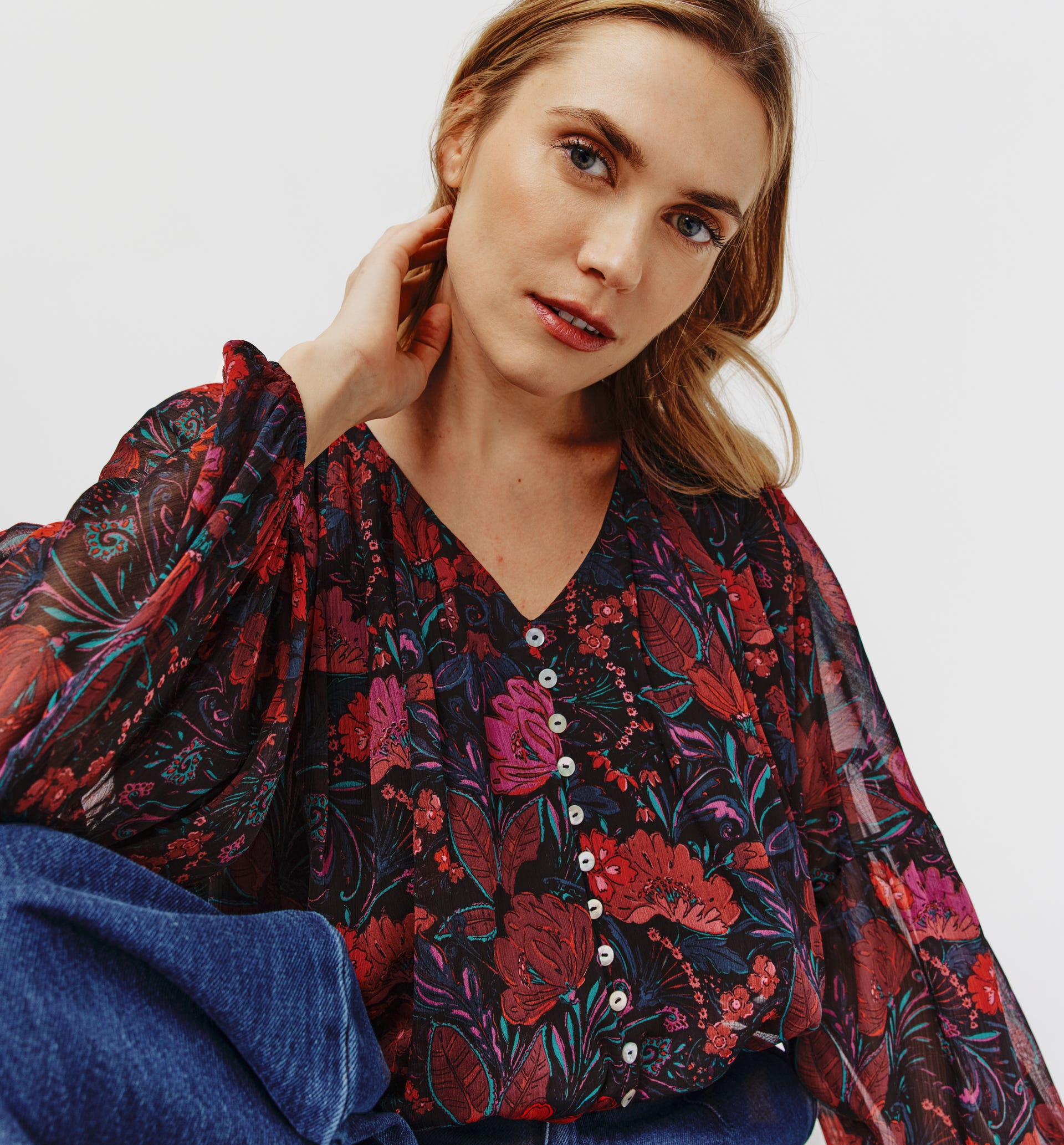 Bluse mit Ballonärmeln