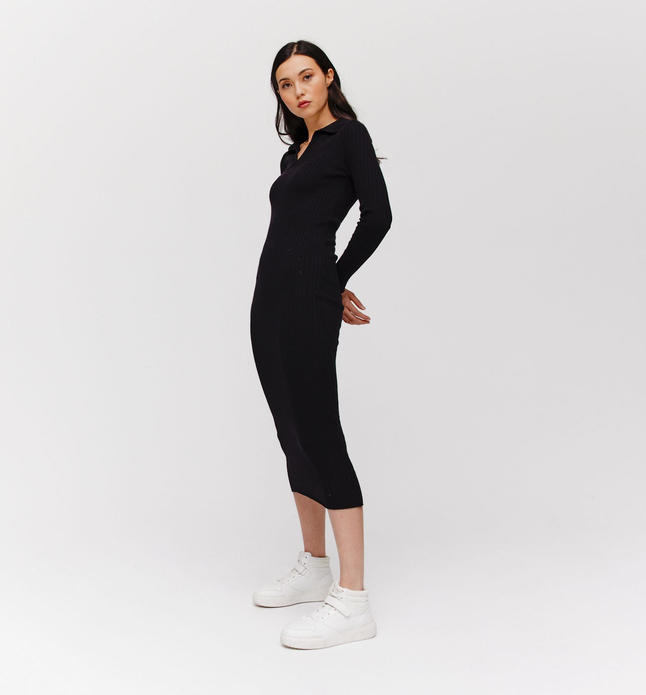 Robe polo côtelée Femme