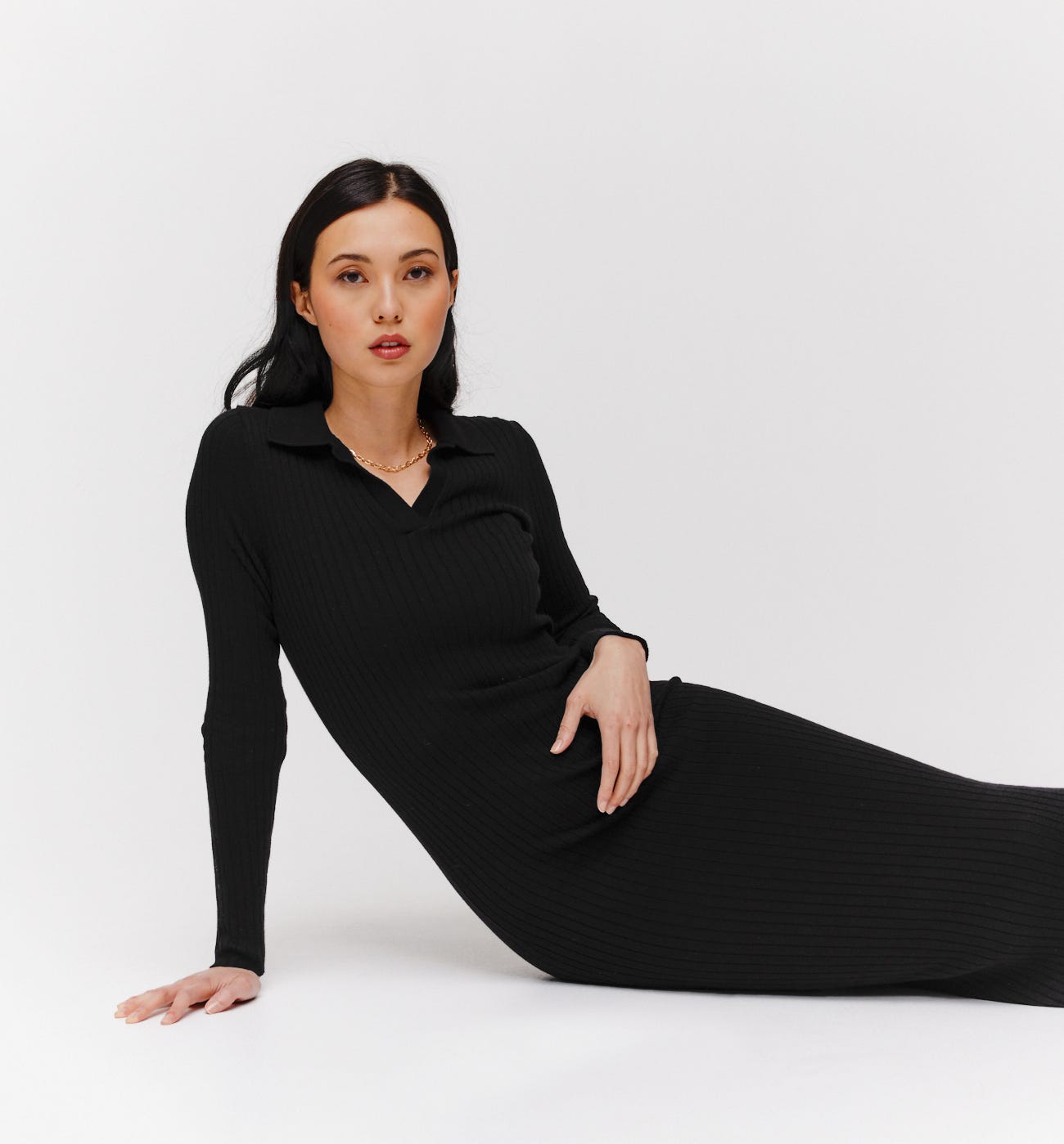 Robe polo côtelée Femme