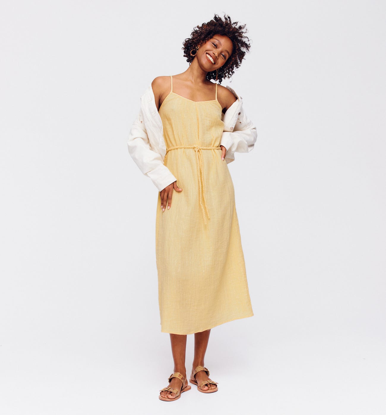Robe en coton à bretelles