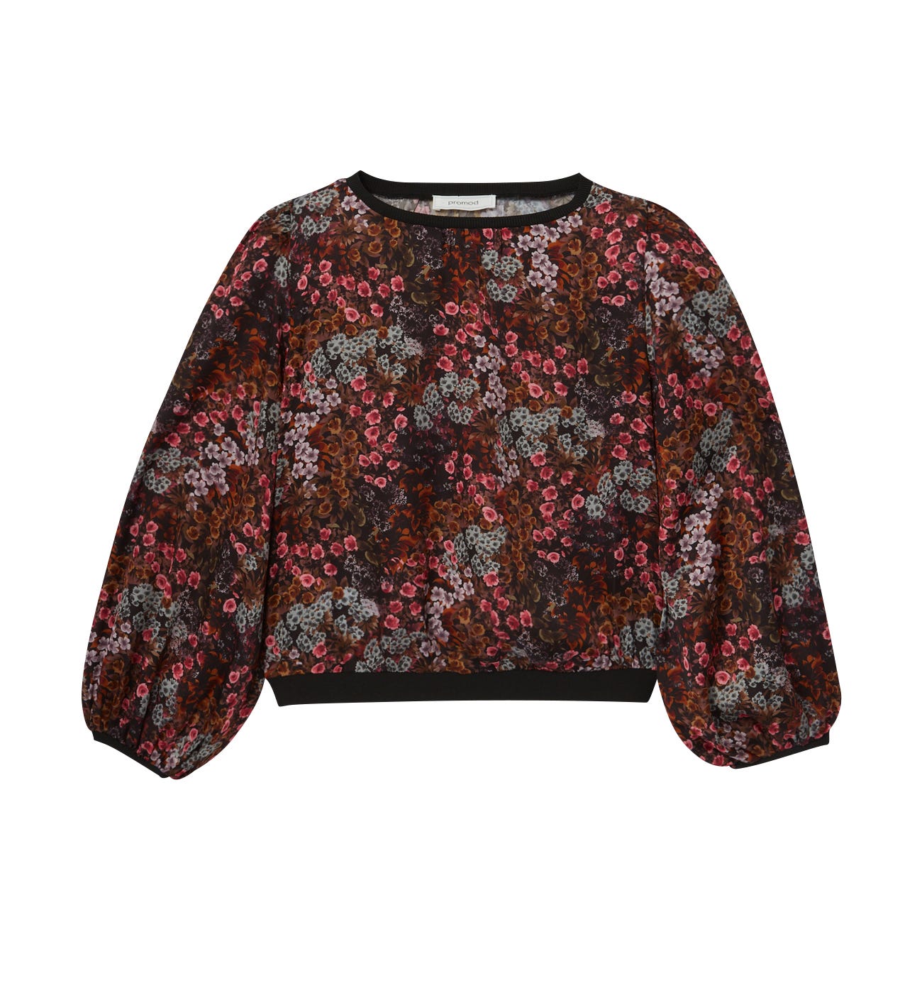 Blusa a fiori effetto seta