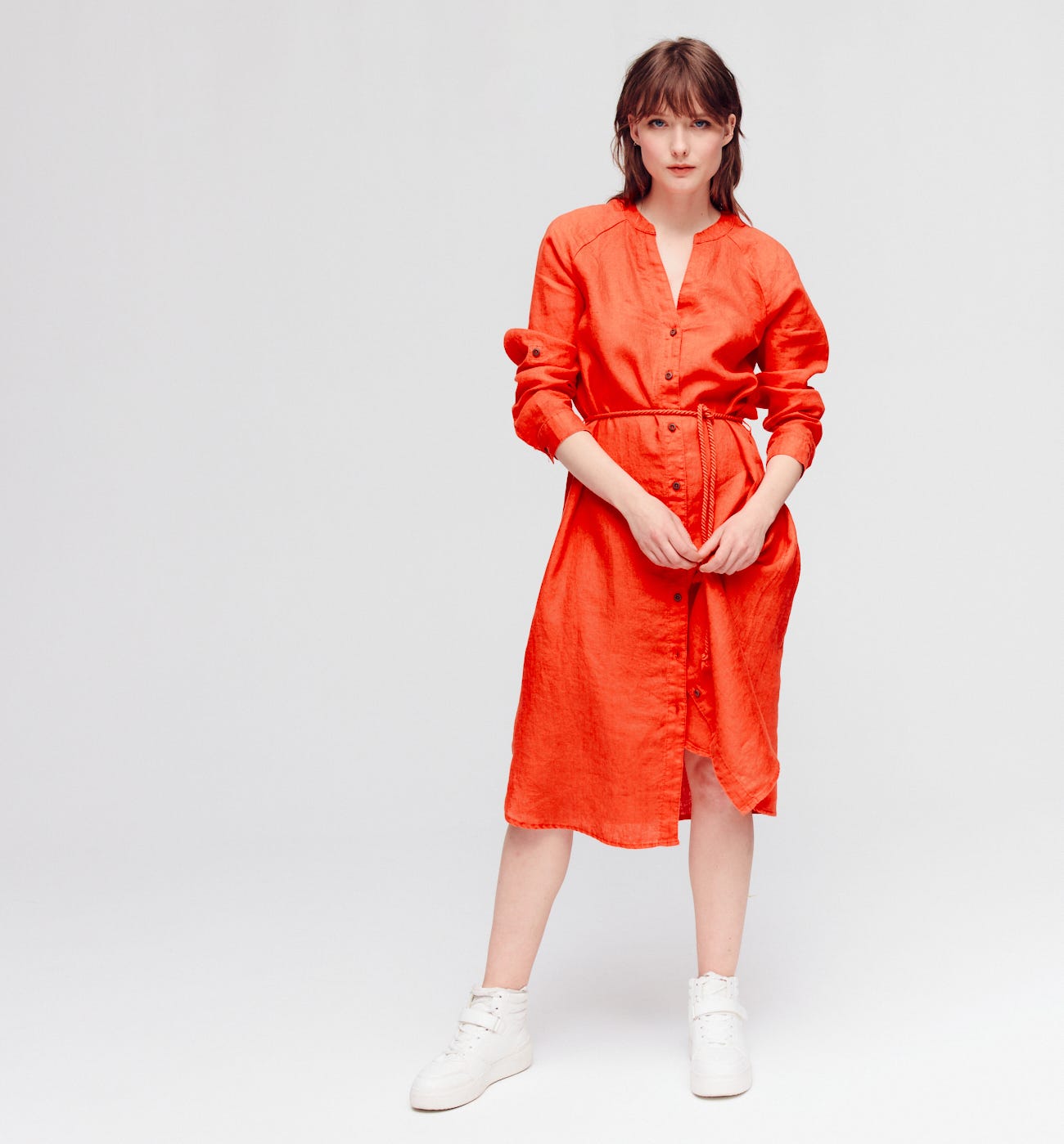 Robe-chemise en lin Femme