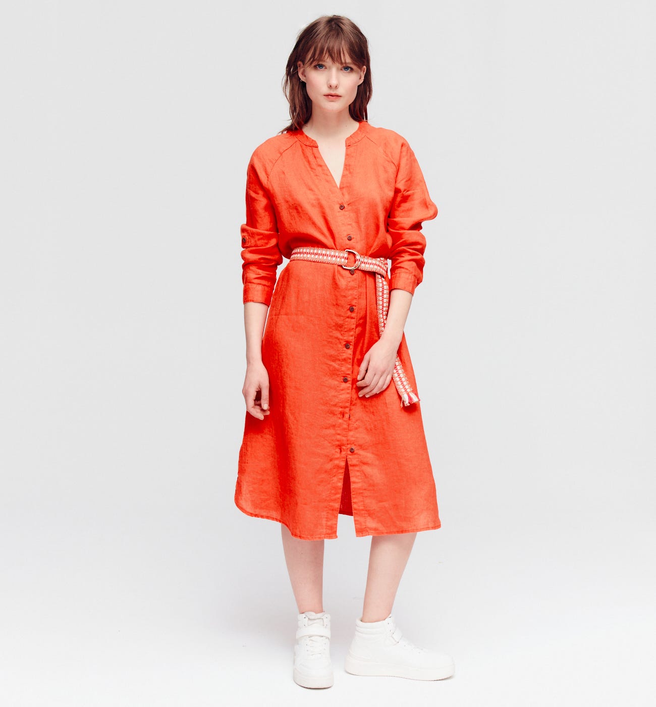 Linen shirtdress
