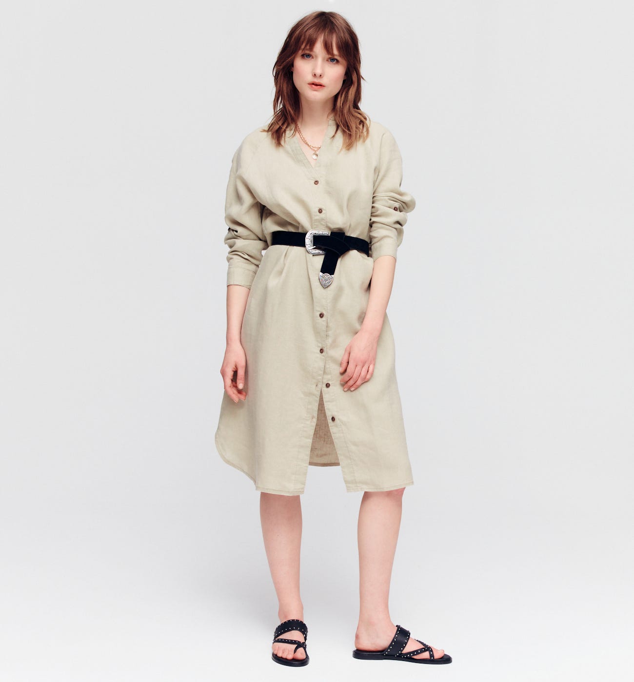Linen shirtdress