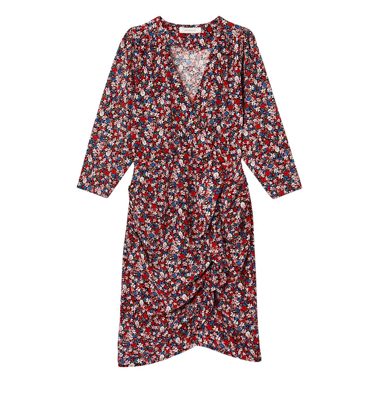 Patterned draped dress