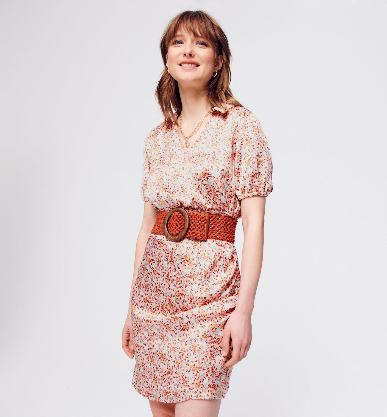 Silky patterned dress