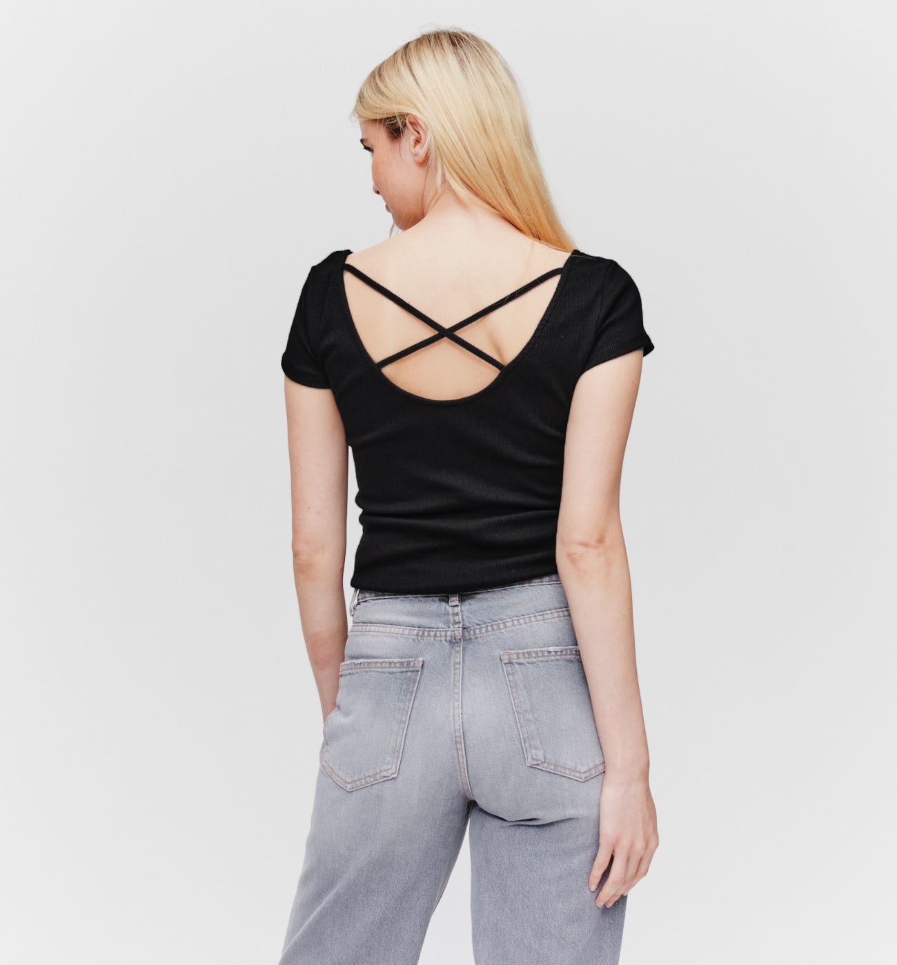 Ribbed jersey top