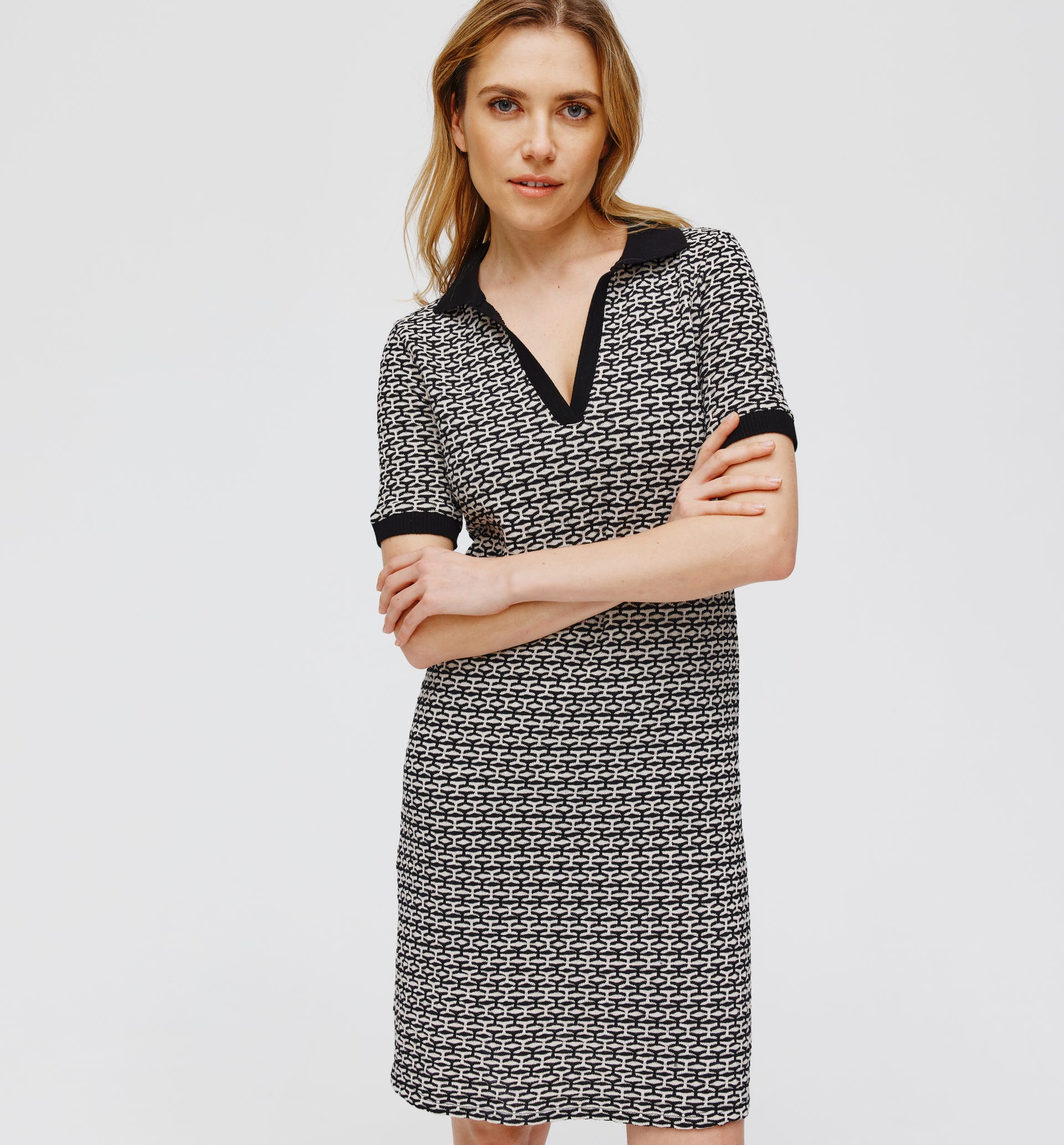 Robe polo courte en tricot