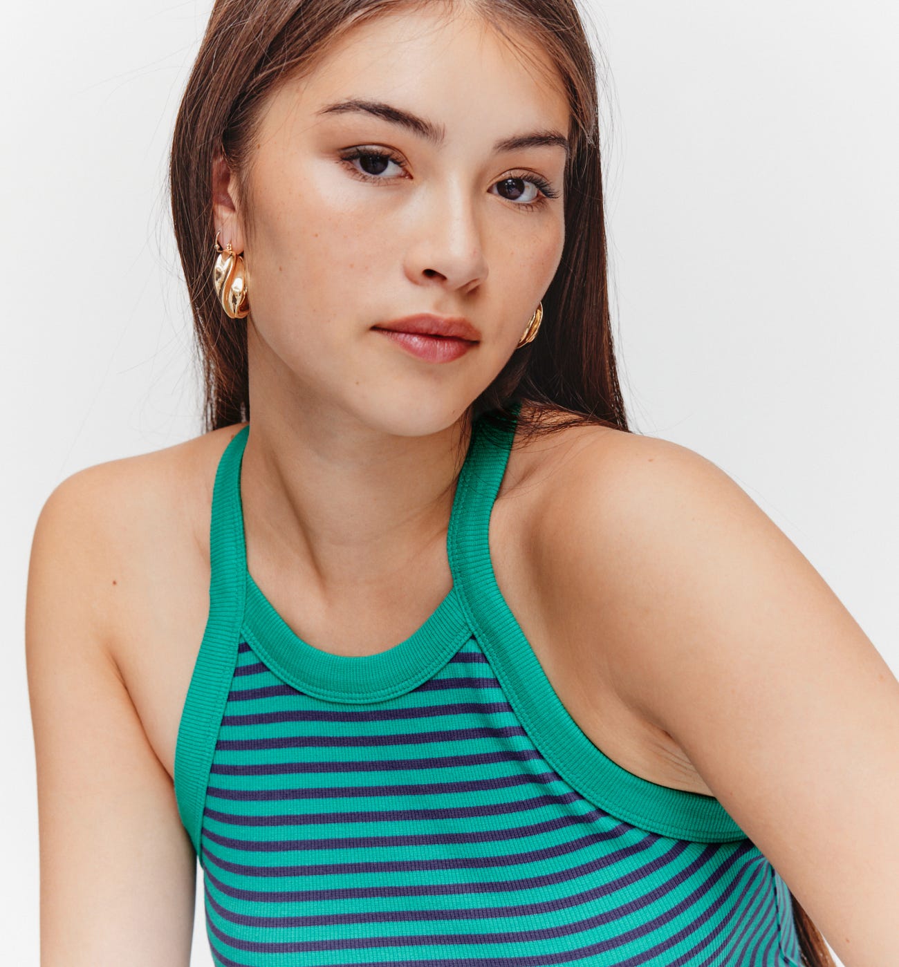 Jersey ribbed vest top