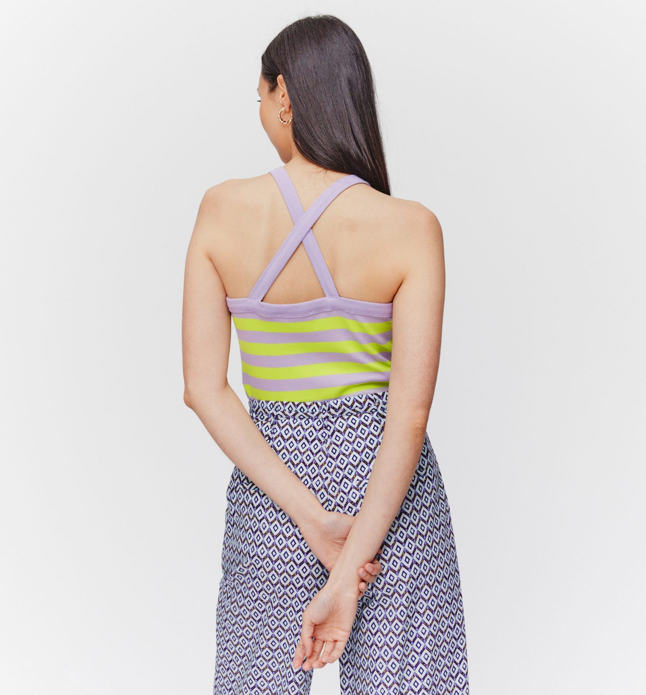 Jersey ribbed vest top