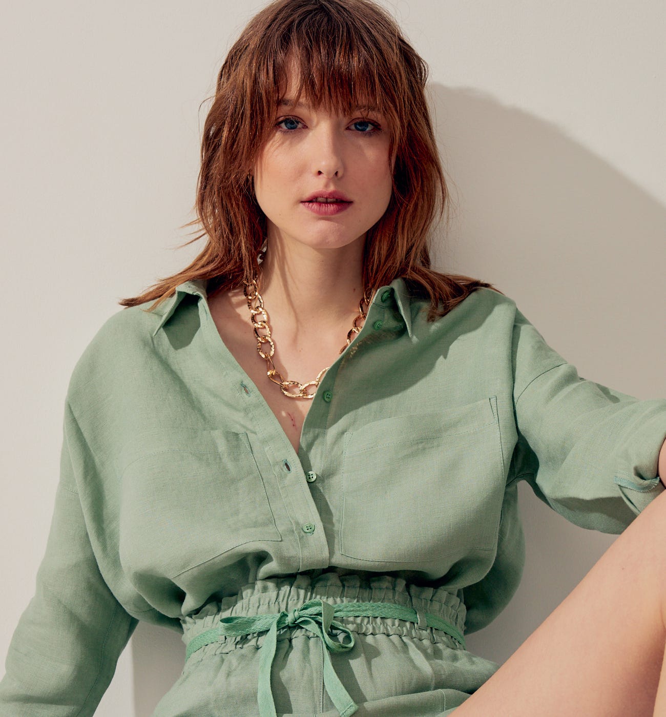 Camicia oversize in lino