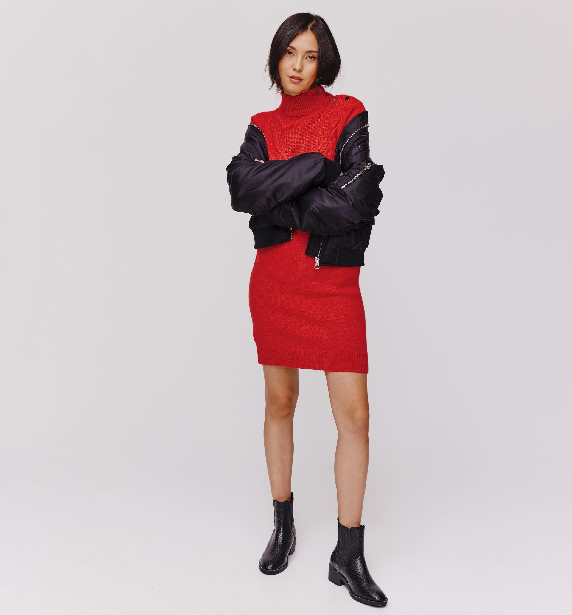 Robe-pull boutonnée Femme