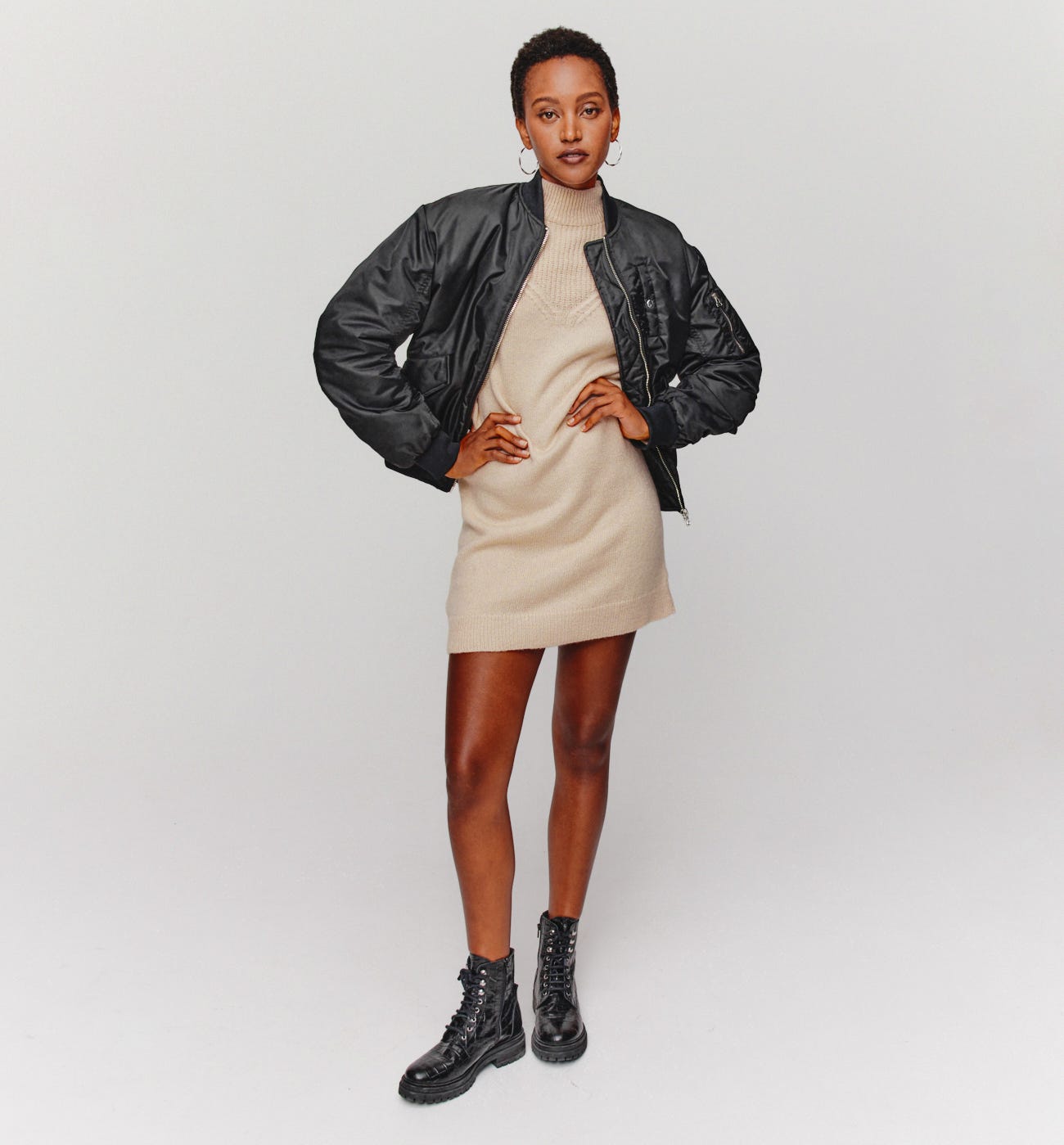 Robe-pull boutonnée Femme