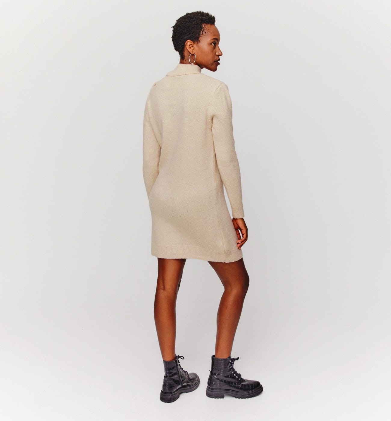 Robe-pull boutonnée Femme