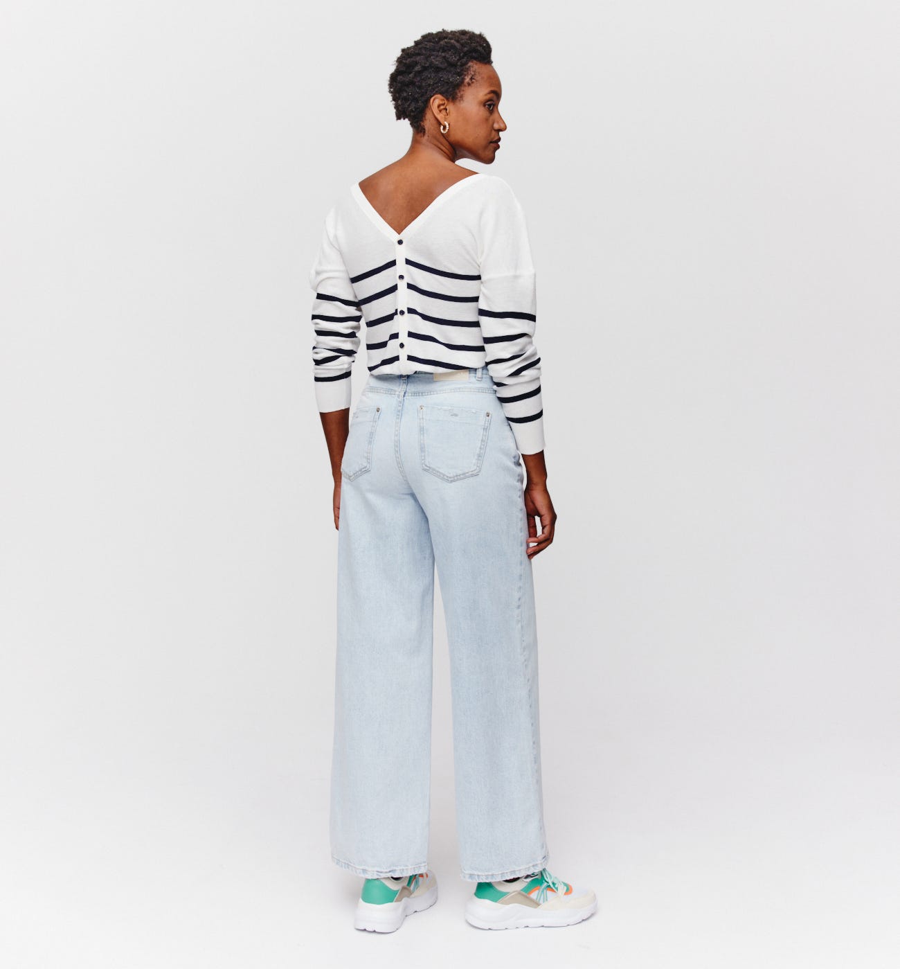 Cardigan scollo V fronte/retro