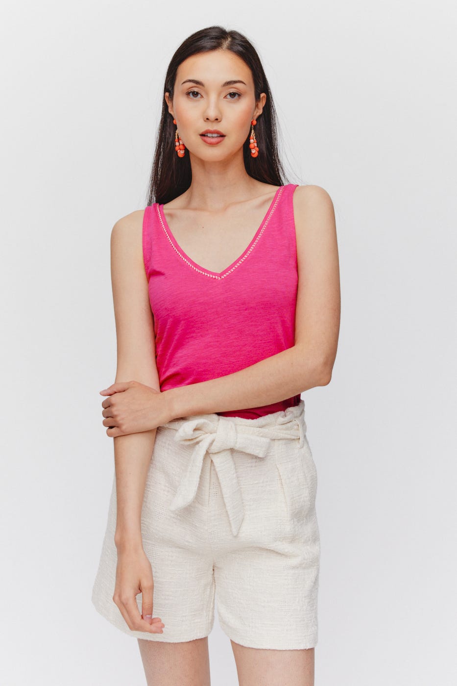 Glitzy trim sleeveless top