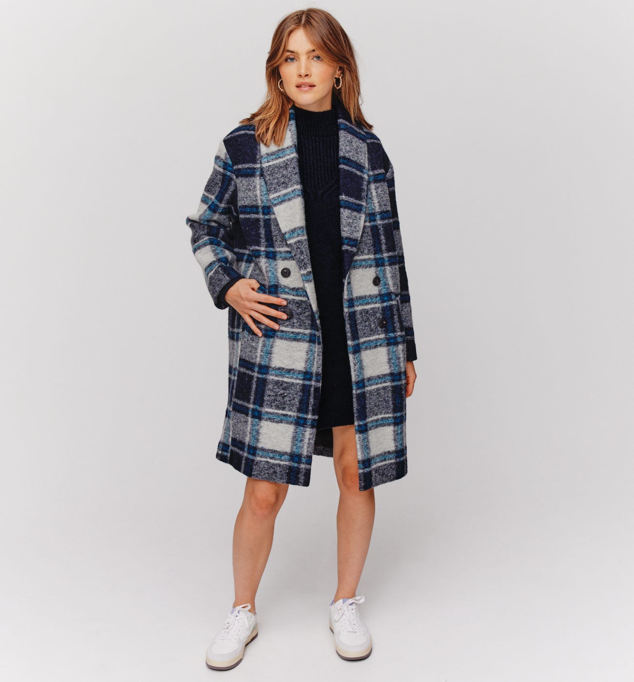 Buttoned jumper dress Navy blue