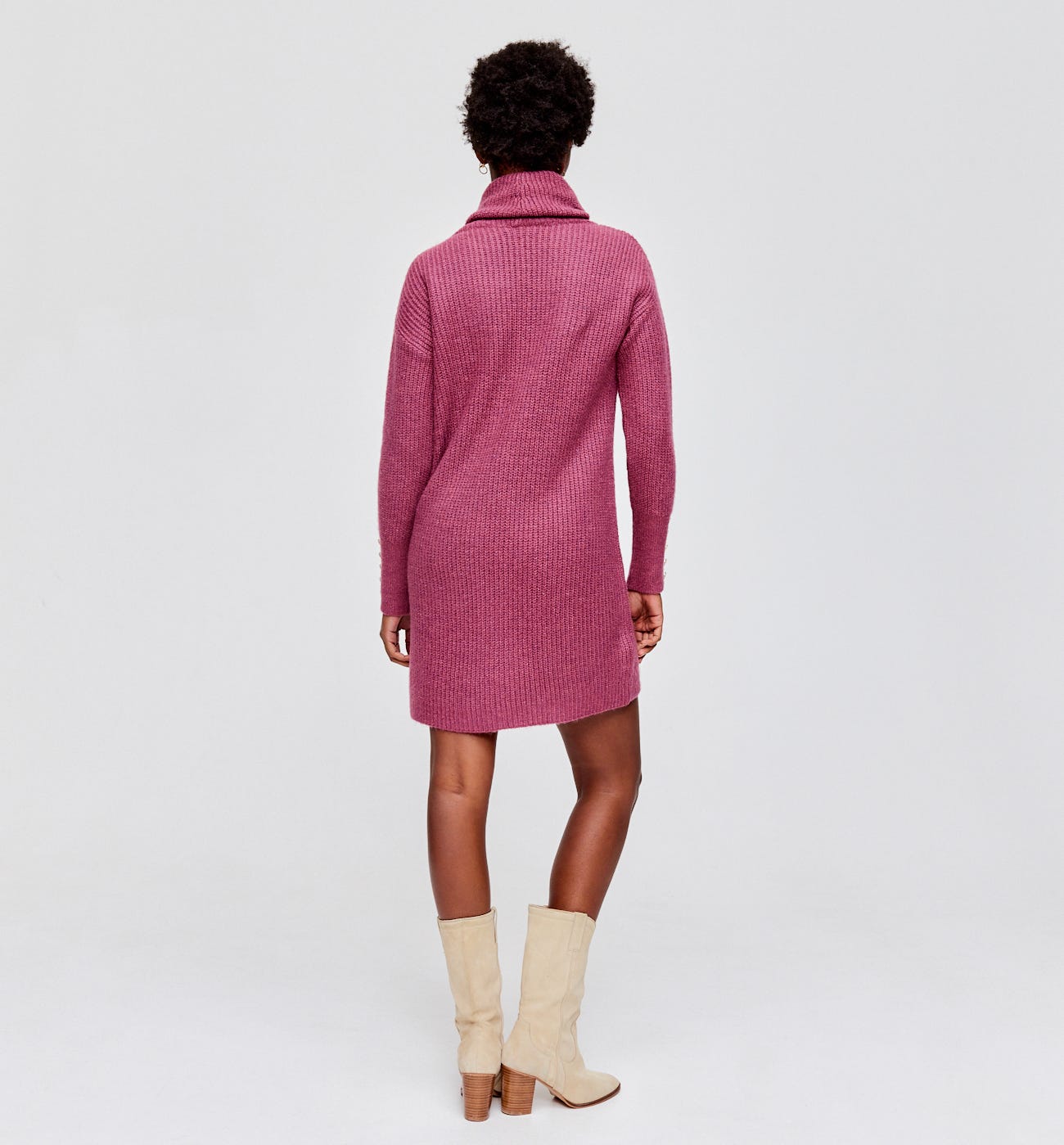 Cowl neck jumper dress