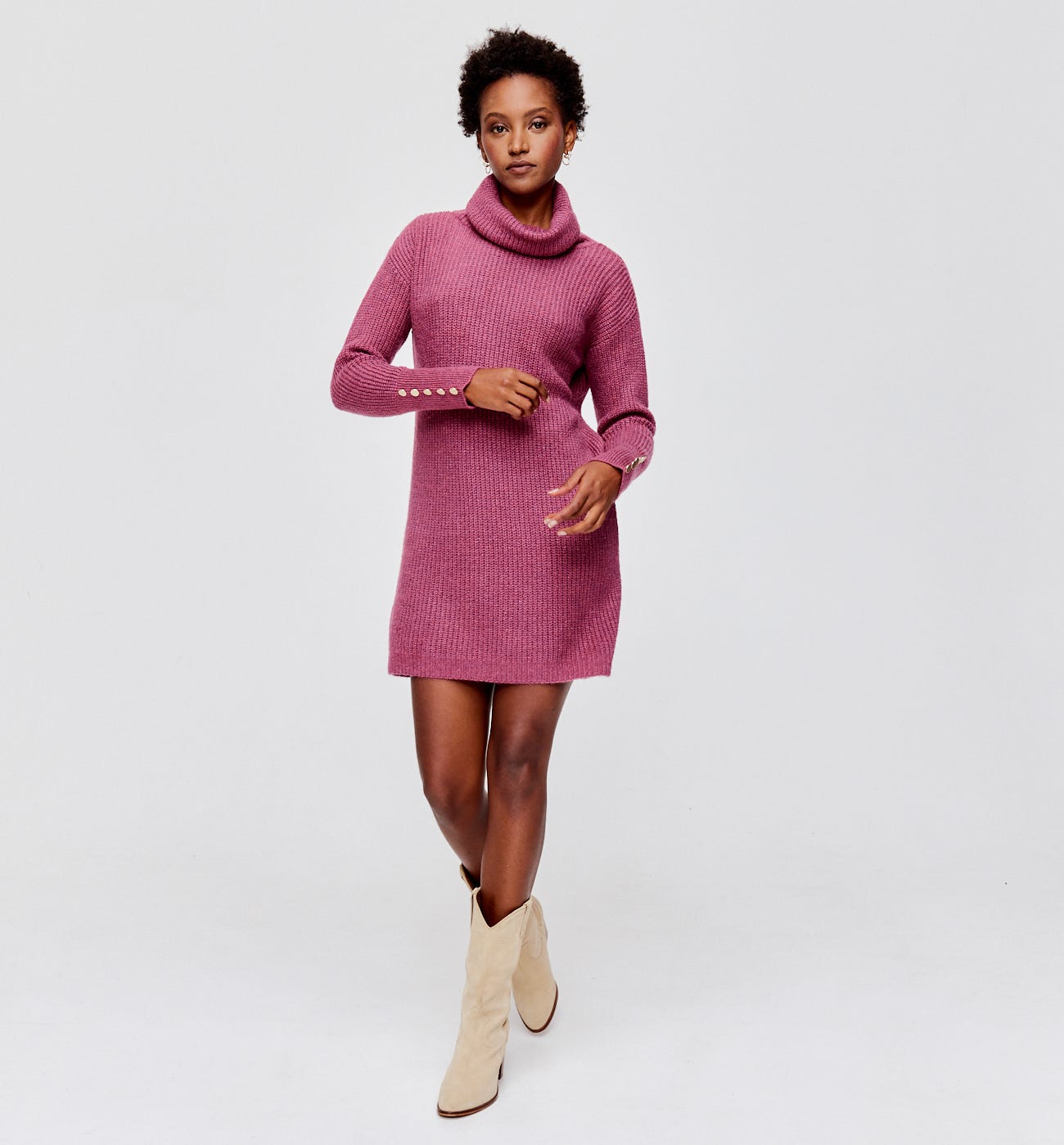 Cowl neck jumper dress