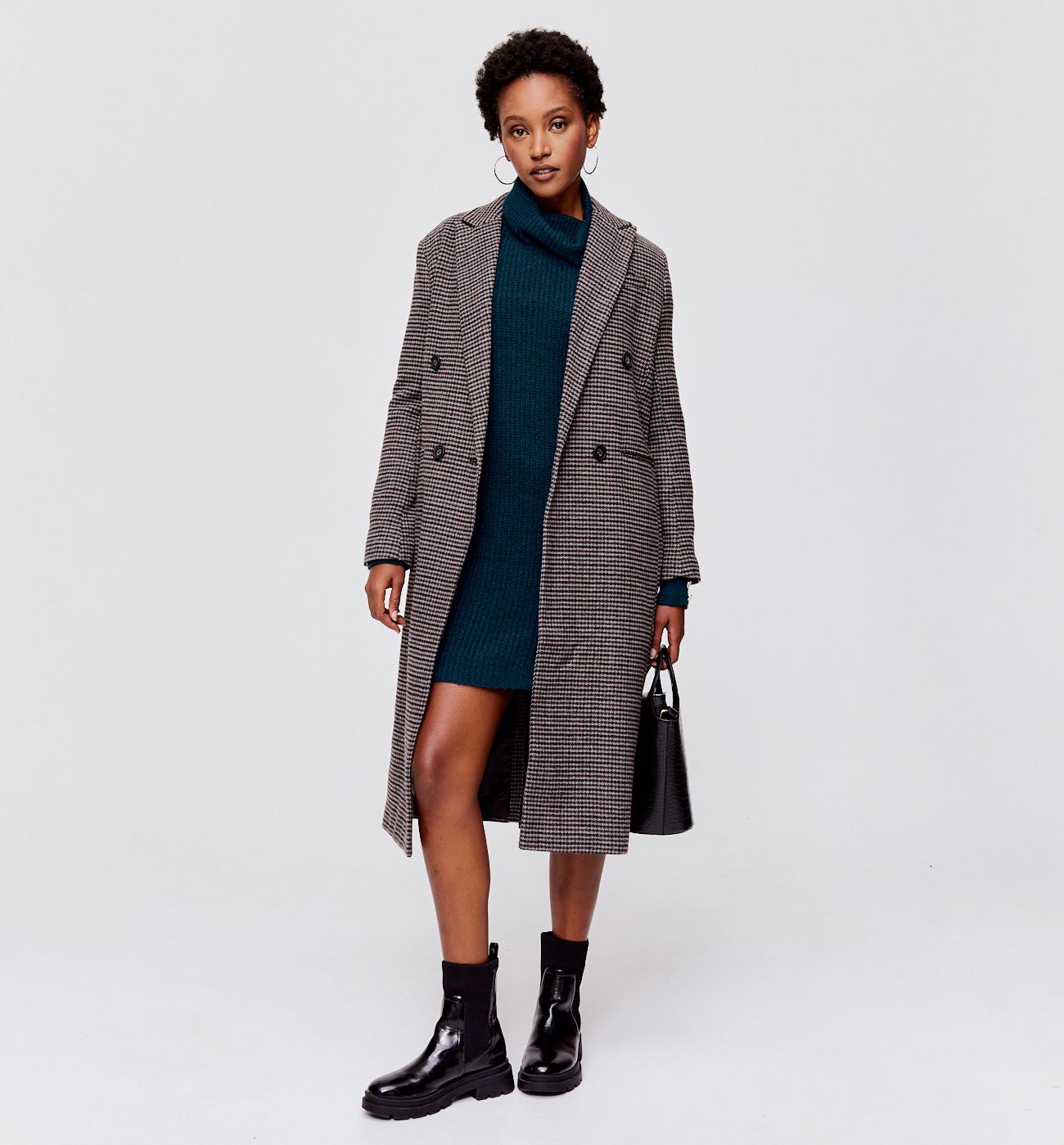 Cowl neck jumper dress
