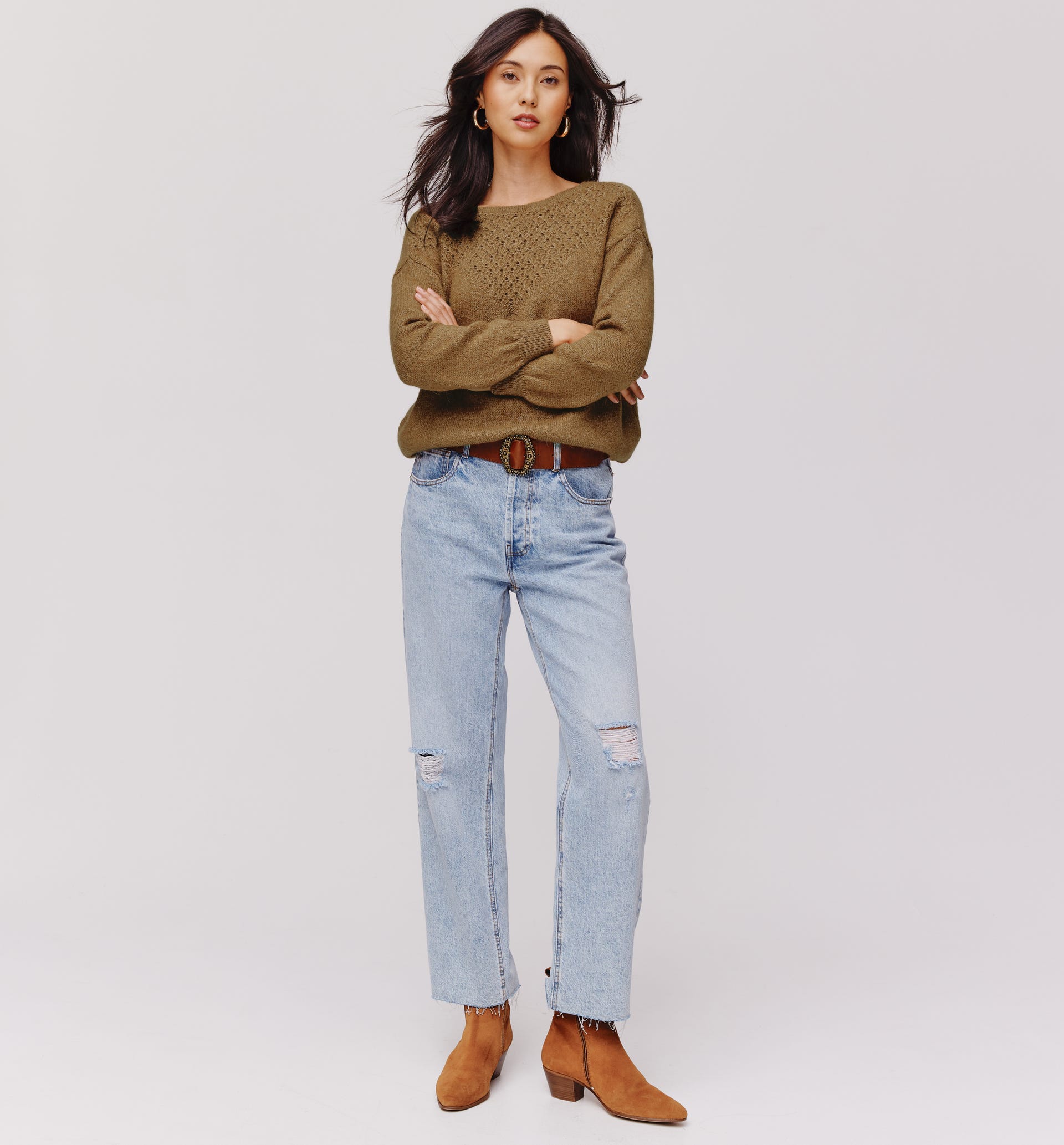 Pull décolleté V au dos femme