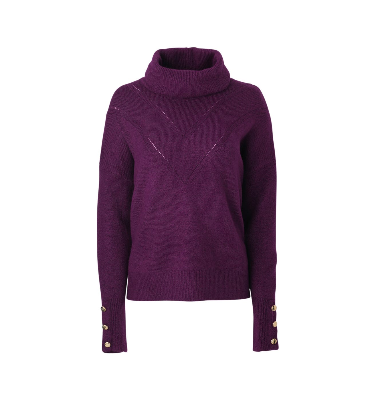 Pull rayé col roulé Femme